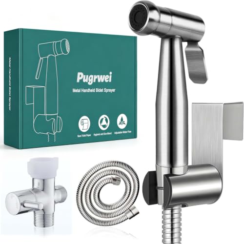 Handheld Bidet Sprayer for Toilet,Premium SUS304 Stainless Steel Bathroom Bidet Sprayer Attachment Set with Anti-Leak Hose&High Pressure, Ideal for Feminine Wash, Cloth Diaper Cleaning&Muslim Shower - color: Stainless Steel