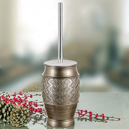Creative Scents Dublin Silver Toilet Brush Set - Toilet Bowl Cleaner Brush and Holder - Decorative Bathroom Cleaner Brush - Space Saving Design Toilet Bowl Scrubber - color: Silver