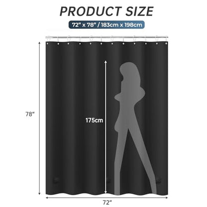 AmazerBath Black Shower Curtain Liner Plastic 78 Inches Long, Premium PEVA Shower Curtain Long Heavy Duty 8G, Weighted Shower Curtains for Bathroom with 3 Big Stones and 12 Grommets, 72x78 Inches - color: Black, size: 72"W x 78"L (Pack of 1)