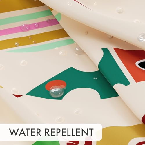 AmazerBath Fish Shower Curtain, Geometric Shaped Fish Bathroom Shower Curtain with 12 Shower Curtain Hooks, Rustic Fabric Shower Curtain Set, 72x72 Inches - color: B- Geometric Shaped Fish+12 Metal Hooks, size: 72"W x 72"L (Pack of 1)