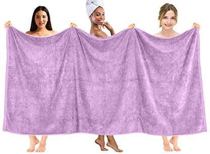 DAN RIVER Pack of 1 Jumbo Bath Sheet 40x80 Inches, XL Towels Oversized for Adults, Fluffy and Soft Plush Towels - Lavender - color: Lavendar