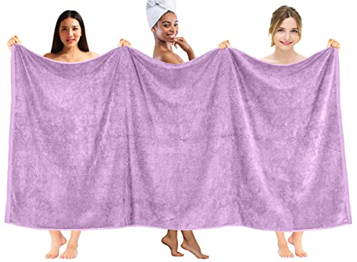 DAN RIVER Pack of 1 Jumbo Bath Sheet 40x80 Inches, XL Towels Oversized for Adults, Fluffy and Soft Plush Towels - Lavender - color: Lavendar