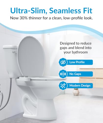 CLEAR REAR Bidet Attachment for Toilet Seat - Non-Electric with Self Cleaning Dual Nozzles, Leak Proof Connectors, Adjustable Water Spray, Rear & Feminine Wash - Hygienic Bathroom Upgrades - color: C. White