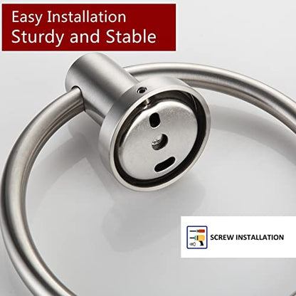 BGL Brushed Nickel Towel Ring Brushed Nickel Hand Towel Holder Stainless Steel Towel Ring for Bathroom 2 Pack - color: Brushed Nickel(2 Pack)