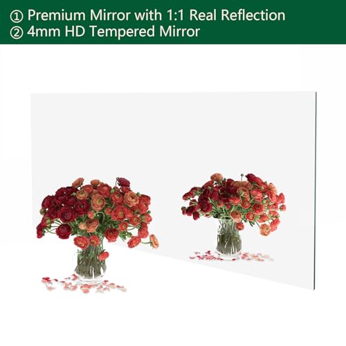 Frameless Wall Mirror 60"x28" Bathroom Vanity Mirror Shatterproof | Modern Wall Mount Mirror, Horizontal & Vertical, Rectangle Mirror for Over Sink, Living Room, Bedroom - size: 60"L x 28"W
