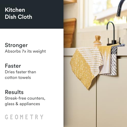 GEOMETRY Kitchen Dish Cloths - Quick Dry Dishcloths for Kitchen - Premium Dish Rags with Geoweave - 3-Pieces This and that - color: Harvest, style: Dishcloth