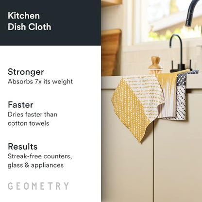GEOMETRY Kitchen Dish Cloths - Quick Dry Dishcloths for Kitchen - Premium Dish Rags with Geoweave - 3-Pieces This and that - color: Harvest, style: Dishcloth