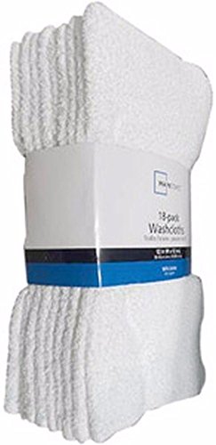 Mainstays 18 Pack Assorted Cotton Terry Thin Washcloths Rags (WWWWW)