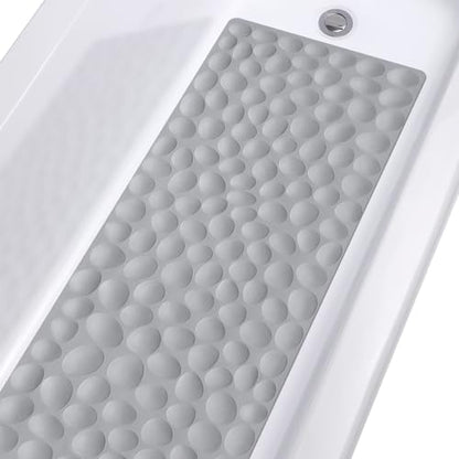 Non-Slip Bathtub Mat OTHWAY Soft Rubber Bathroom Bathmat with Strong Suction Cups (Grey) - color: Grey, size: 40" x 16" (Rectangular)