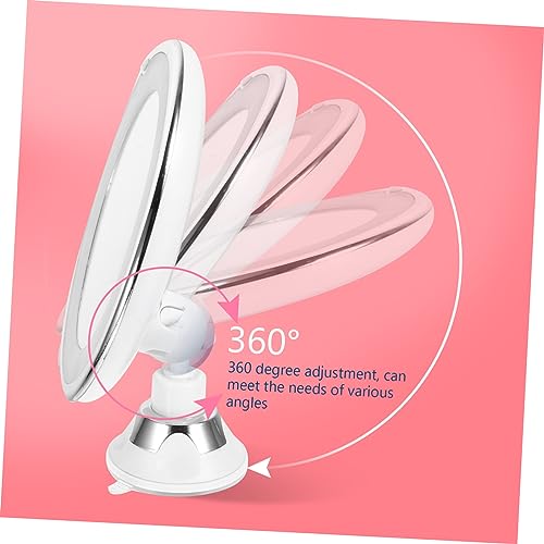 Ipetboom 10X Magnifying LED Makeup Mirror with Suction Cup Portable Lighted Vanity Mirror for Bathroom and Travel for Cosmetics Application and Grooming - size: 17x17cm