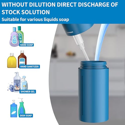Automatic Soap Dispenser Touchless, Hands-Free, Multi Adjustable Volume, Long Battery Life, Compatible with Thick & Thin Dish/Hand Soap for Bathroom and Kitchen, Easy for Toddlers, Blue - color: Matte Blue