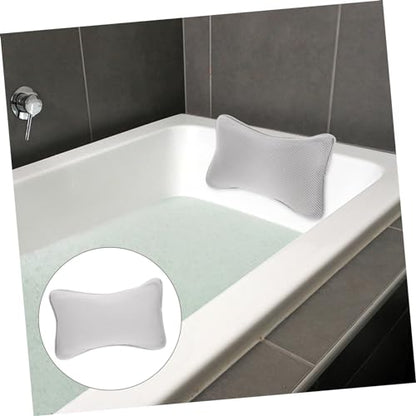 Pillow Bathtub Sturdy Material Strong Grip Suction Cups Grey Bath Pillow