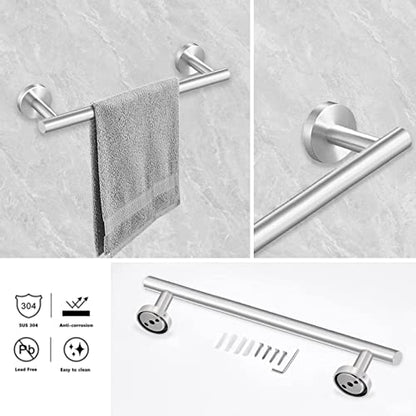 Cilee 2 Pieces Brushed Nickel Bathroom Towel Bar, 16 Inch Towel Holder | Double Towel Racks, Bathroom Towel Holder, Towel Hanger for Bathroom Stainless Steel Wall Mount - color: Brushed Nickel, size: 16inch