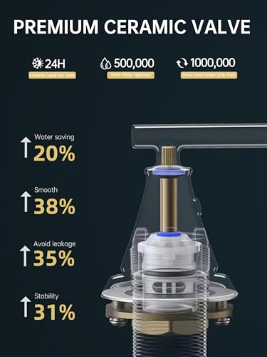 Widespread Bathroom Sink Faucet 3 Hole, Brushed Gold Bathroom Faucet with Metal Pop-Up Drain, 2 Handle for 6-16" RV Vanity Sink - color: Brushed Gold