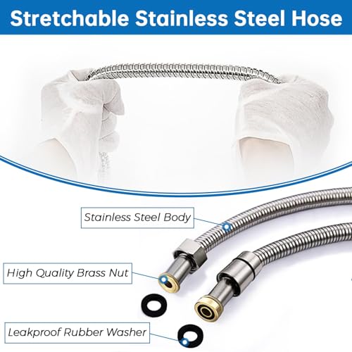 G-Promise Shower Head with Metal Shower Holder and Long Hose | High Pressure, Solid Brass Holder, 6 Spray Settings, 70" to 75" Stainless Steel Hose, Adjustable Angle, Easy DIY - color: Brushed Nickel