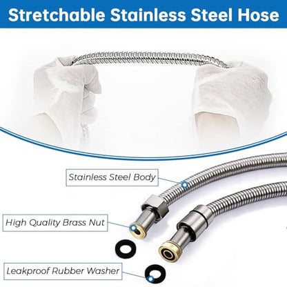 G-Promise Shower Head with Metal Shower Holder and Long Hose | High Pressure, Solid Brass Holder, 6 Spray Settings, 70" to 75" Stainless Steel Hose, Adjustable Angle, Easy DIY - color: Brushed Nickel