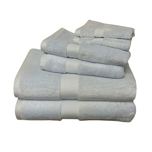 Rayon from Bamboo-Blend Towel Set, 6-Pieces, Baby-Blue - color: Baby Blue