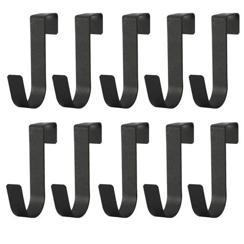 eywlwaar Over The Cabinet Door Single Hooks 10 Pack (10P-Black) - color: 10P-Black