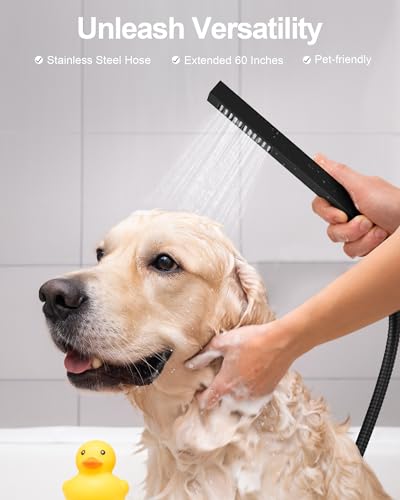 10" Shower Faucet Set with Tub Spount, High Pressure Rainfall Shower Head and Handheld Sprayer Combo, Bathroom Tub Shower Faucet Set, Matte Black - color: Matte Black
