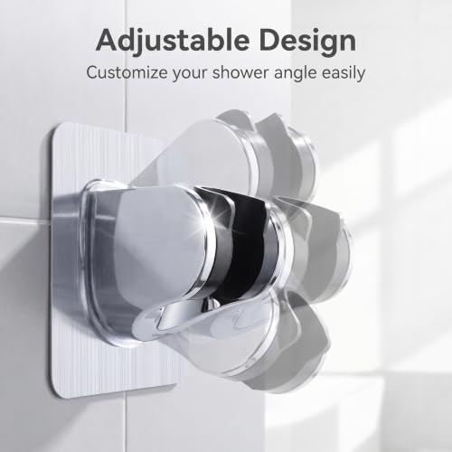 2 Pcs Adjustable Suction Cup Shower Head Holder Removable No Drill for Bath | Strong Suction, Punch-Free, Drill Free, Adhesive Suction Cup, For Shower Wand & Hose