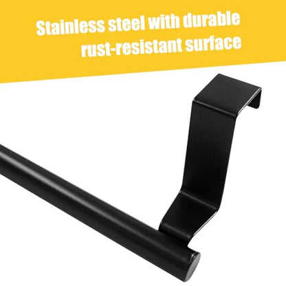 2 Pack Black 9 Inch Towel Holder for Kitchen Bathroom | Stainless Steel, Hand Towel Rack, Over Cabinet Door, For Kitchen Bathroom - color: Black