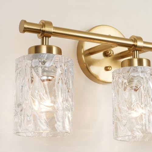ALICE HOUSE 3-Light Vanity Light Fixture Over Mirror, Brushed Brass, Easy Bulb Replacement, LED Compatible, Bright and Elegant Bathroom Light for Makeup AL5095-W3 - size: 3 Light