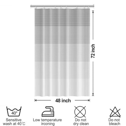 Boho White Gray Striped Stall RV Shower Curtain 48" Wx72 L | Black Bohemian Geometric, Polyester Waterproof, Machine Washable, Bathroom Small Curtain, Easy to Install with 8 Hooks - color: Grey, size: 48"W x 72"L (Pack of 1)