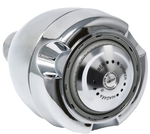 Niagara Conservation N2912CH Earth Spa 3-Spray with 1.25 GPM 2.7-in. Wall Mount Adjustable Fixed Shower Head in Chrome, 1-Pack | Bathroom Shower Head Sprayer with Pressure Compensation Technology - color: Chrome, size: 1.25 GPM