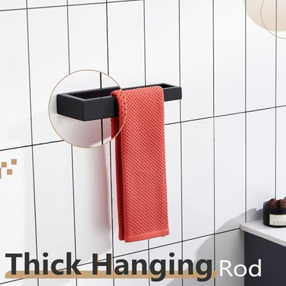 KOKOSIRI Towel Ring Matte Black Hand Towel Bar Holder 9-Inch Kitchen Rack Stainless Steel for Bathroom Hardware Wall Mounted, 1 Pack B4008BK-L9 - color: Matte Black, size: 1 Pack