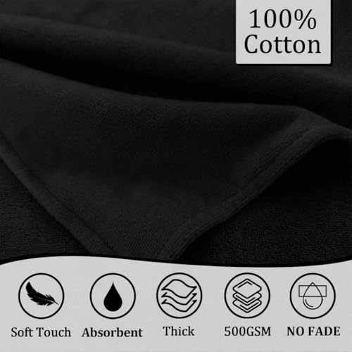 VOOVA & MOVAS Black Baby Beach Towel, Organic 100% Cotton,33"X31.5" - color: Black Elephant, size: 33 x 31.5 inches