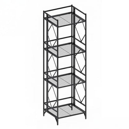 Nature's Rhythm 4-Tier Metal Storage Rack, Basement Storage Room Closet Shelving Utility Shelf Adjustable Garage Shelving Metal Shelving Unit (12.84 x 11.27 x 44.80inch, Black) - size: 4-Tier