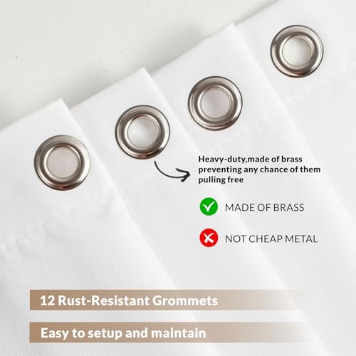 Felisa 2 Pack Waterproof Fabric Shower Curtain Liner,Hotel Quality Shower Liner with 3 Large Magnets, Odorless Cloth Washable Lightweight Bathroom Curtain,Sturdy Rustproof Grommets,72 x 72,White - color: White, size: 72"W x 72"L (Pack of 2)