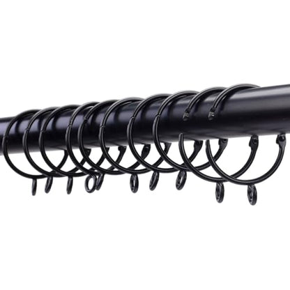 Openable Curtain Rings with Eyelets,1.5inch Heavy Duty Rustproof Metal Drapery Rings,Shower Curtain Rings 24pcs Black Zocang - color: Black, size: 1.5inch Inside Diameter