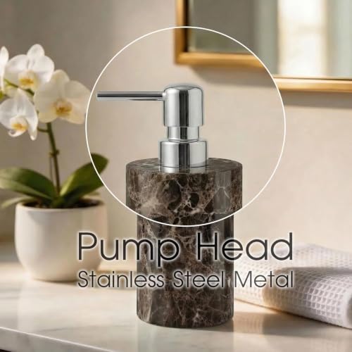Marble Soap Dispenser, Hand Soap Dispenser for Bathroom Kitchen Countertop - Lotion and Liquid Soap Dispenser (1, Coffee) - color: Coffee