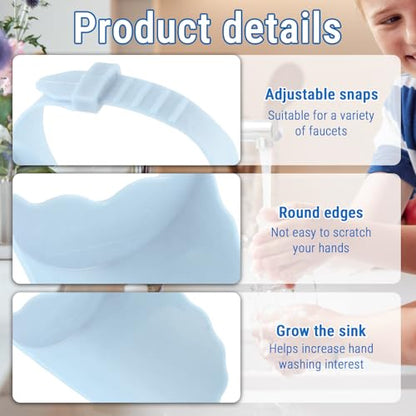 Faucet Extender for Kitchen Sink and Bathtub, Universal PP Kids Hand Wash Faucet Extension Easy Install Toddler Bathroom Accessory (Blue) - color: Blue