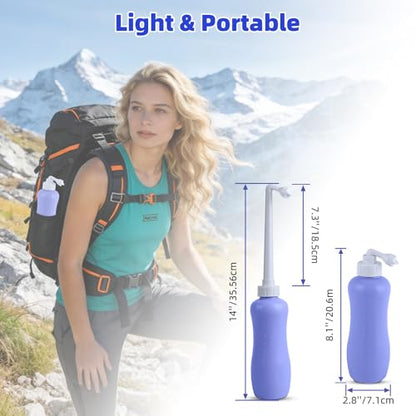 Hibbent Portable Bidet for Travel, Handheld Travel Bidet for Personal Hygiene Care, Personal Cleansing Use, Extended Nozzle, 17oz(500ml) Bathroom Toilet Spray, Purple - color: Purple, style: 500ml