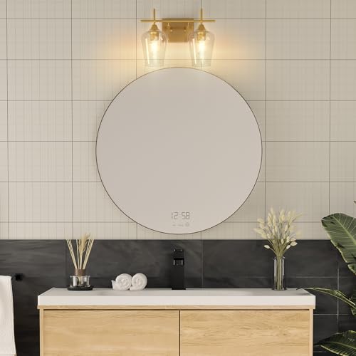 VONLUCE 2 Light Bathroom Vanity Light Fixture,Brushed Gold | Wine Glass Shades, E26 Sockets, Easy to install, Vanity Lights for Bathroom Bedroom Hallway Living Room - color: Gold, size: 2-Light