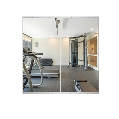 Home Gym Mirror, 48"x24"x2PCS, Silver | Large Full Body, Tempered Glass Frameless, Wall-Mounted, For Gym, Yoga, Garage, Bedroom, Bathroom - size: 48''x24''x2PCS