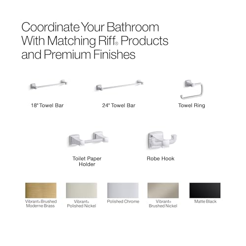Kohler 27411-SN Riff® Double Robe Hook, Vibrant Polished Nickel - color: Vibrant Polished Nickel, style: Robe Hook