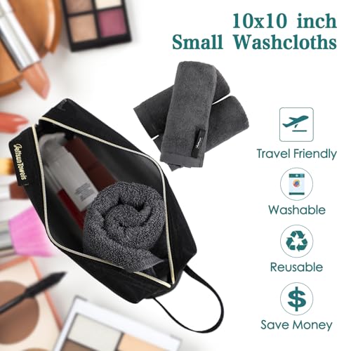 Wash Cloths 6 Pack,Super Soft Face Towel for Sensitive Skin,10''x10'',Grey | 100% Viscose,Makeup Removal,Easy Rinsed,Gently Wash Face and Body,Fast Dry,Hanging Loop,Face Cleans,Women Skin Care Routine - color: Grey, size: 10x10 inch-6 Pack