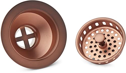 Signature Hardware 482757 4-1/2" Basket Strainer with Tailpiece - color: Satin Copper