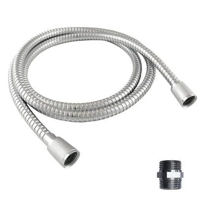 High Sierra Showerheads® - 6 ft Stainless Steel Premium Shower Hose with Non-Toxic and Safe Silicone Inner Tube & Hose Connector – Extra Long, Flexible Shower Hose – 72 Inches - Chrome - color: 1 Hose & 1 Connector