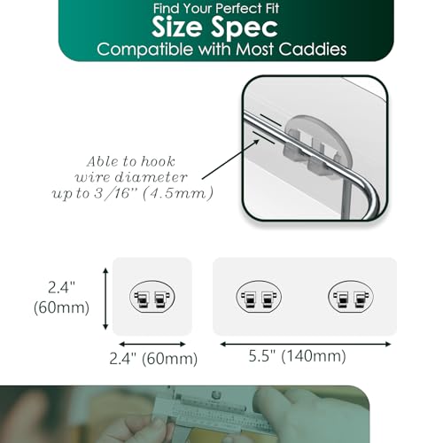 Shower Caddy Adhesive Replacement Stickers, Shower Organizer Adhesive Replacement Strips (Transparent - 12 Packs - 1 2 Wire Hook) - color: Transparent - 12 Packs - 1 2 Wire Hook