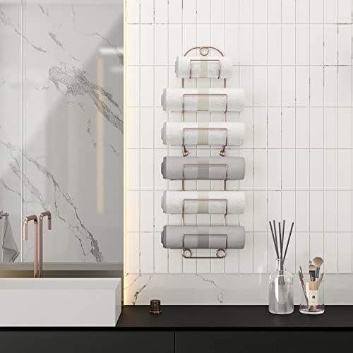 Towel Racks for Bathroom Wall Mounted Metal Wine Rack Towel Shelf Towel Holder for Bath Antique Bronze - color: Antique Bronze