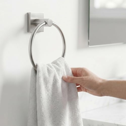 24-Inch Wall Mounted Towel Racks for Bathroom – Space Saver 4-Piece Durable Stainless Steel Bathroom Hardware Set with Towel Bar, Towel Ring, Toilet Paper Holder & Hook, Brushed Nickel - color: Brushed Nickel