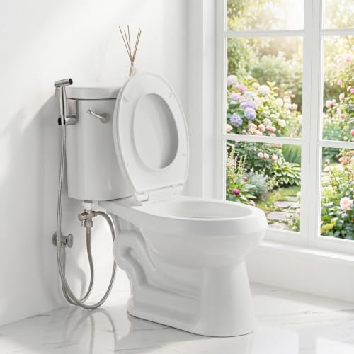TRIPHIL Handheld Bidet Sprayer for Toilet, Adjustable Water Pressure Jet Bidet Attachment with Leak-Proof 304 Stainless Steel T-valve for Bathroom Cleaning, Cloth Diaper/Feminine Wash, Brushed Nickel - color: Brushed Nickel