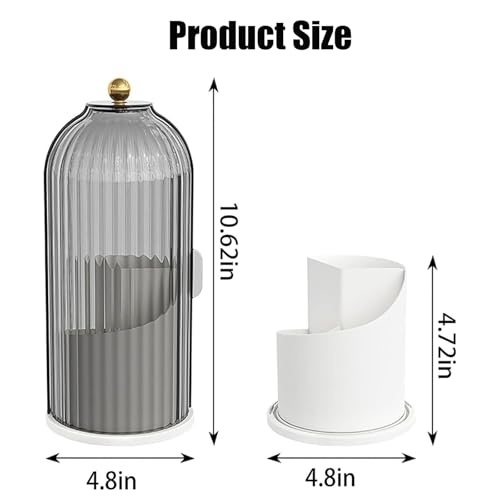 Concealed Toothbrush Holder, Rotating Bathroom Organizer Countertop | Toothbrush and Toothpaste Holders with Cover, Waterproof and Dustproof, 360° Rotating Base, for Bathroom Countertop - color: 1pcs White