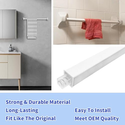 24-Inch Adjustable Towel Bar Replacement Rod Spring End Wall Mount Replacement Towel Bar for Bathroom and Kitchen Towel Storage - size: white-1 piece