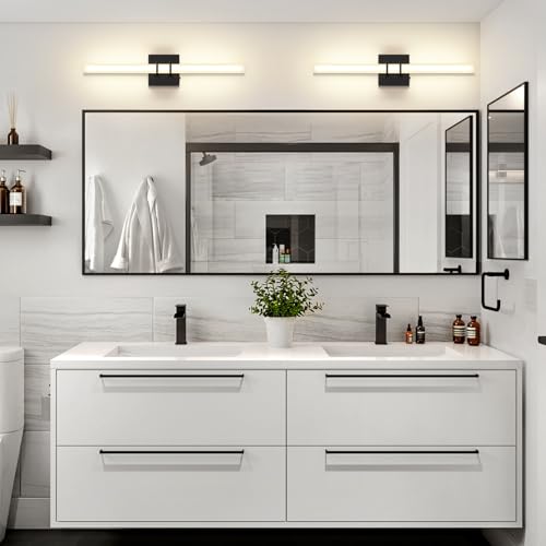 Modern Black Vanity Light Bar 24 Inch, 16W 5CCT Dimmable Bathroom Light Fixtures LED Wall Lighting Fixture - color: Black, size: 24 inch