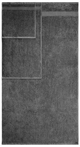 American Veteran Towel, 6 Piece Towel Set for Bathroom, 100% Cotton Turkish Bathroom Towels, 2 Bath Towels 2 Hand Towels 2 Washcloths, Dark Gray - color: Grey, size: X Large 6 PC
